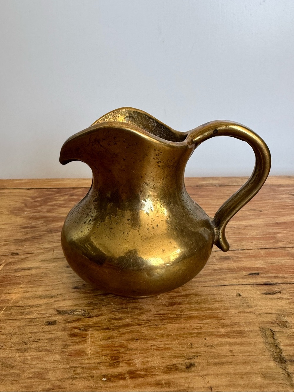 Vintage Heavy Brass Milker Size Pitcher